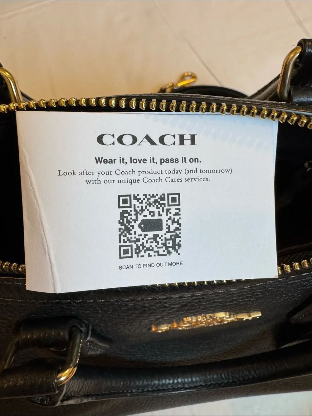 Coach Black Pebbled Leather Satchel with Gold Hardware